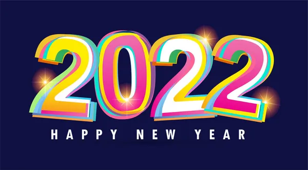 2022年快乐新年标志设计 新年快乐2022年的文字设计 2022年商业日志封面 有愿望 小册子设计模板 矢量说明 — 图库矢量图片
