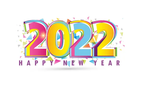 2022年快乐新年标志设计 新年快乐2022年的文字设计 2022年商业日志封面 有愿望 小册子设计模板 矢量说明 — 图库矢量图片