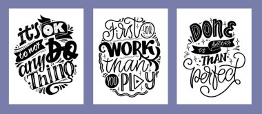 Motivasyon, hayat hakkında kartpostallar çizen sevimli bir el. Web, tişört tasarımı için harf posteri. 