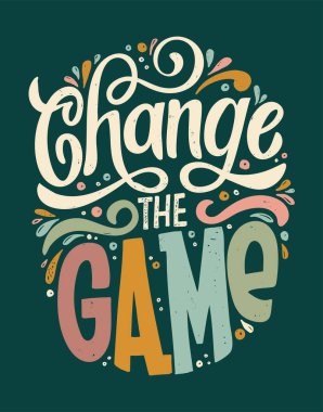 Motivasyon, hayat hakkında kartpostallar çizen sevimli bir el. Web, tişört tasarımı için harf posteri. 