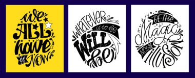 Motivasyon el çizilmiş yaşam hakkında bir poster. Poster, afiş, tişört tasarımı için harf sanatı.