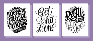 Hayatla ilgili güzel kartpostallar. Poster, tişört tasarımı. 