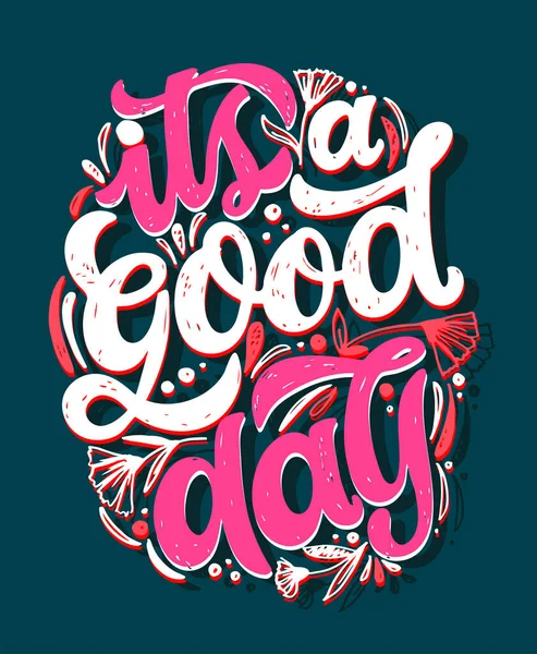 Cute Lettering Postcard Life Lettering Poster Shirt Design — Stockvektor