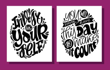 Kartpostal yollamak için iyi bir motivasyon. Poster, web, tişört tasarımı için harf etiketi. 