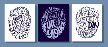 Cute hand drawn doodle lettering poster about life. Lettering label for banner, web, t-shirt design.