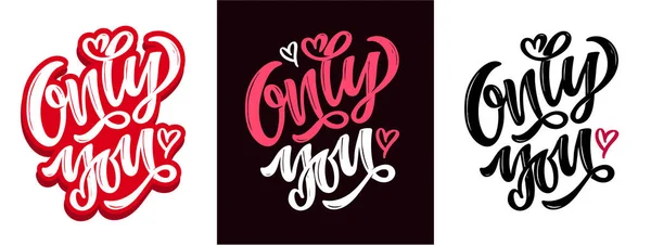 Happy Valentine Day Love You Kiss You Schriftzug Hand Drab — Stockvektor