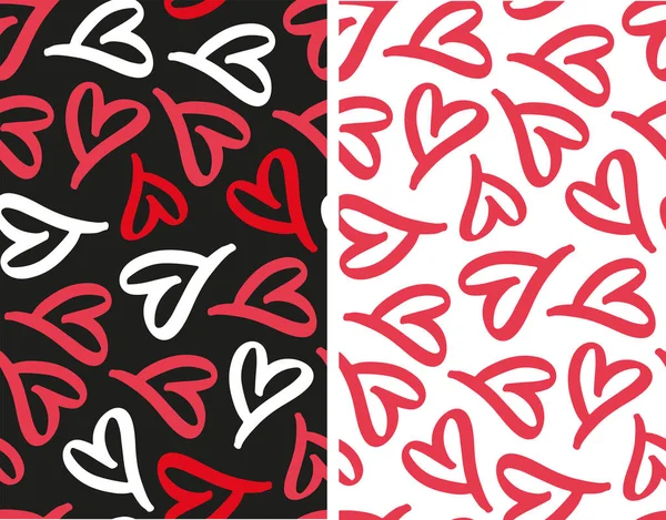 Joyeuse Saint Valentin Aime Embrasse Lettrage Main Dessin Étiquette Doodle — Image vectorielle