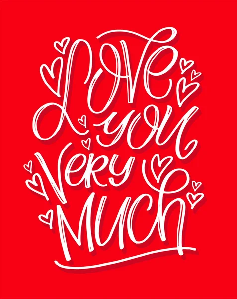 Mão Bonito Desenhado Doodle Lettering Cartão Postal Sobre Amor Adoro — Vetor de Stock