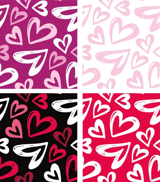 Beautiful Heart Pattern Background Love You Happy Valentine Day Template — Stock Vector