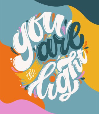 Motivasyon elle çizilmiş kartpostallar hayat hakkında. Tişört tasarımı için etiket sanatı, afiş, poster, web.