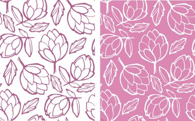 Çiçekli bahar yaz şablonu. Çiçek şablonu. Desen çiçek seti.