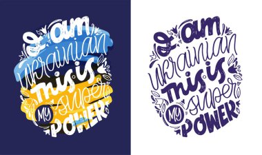 Ukrayna kalbimde. Ukrayna 'nın zaferi! Ukrayna, Ukrayna bayrağı ve Ukrayna konsept ikonu seti için dua ediyorum. Rusya 'nın çıkartmalarını medyaya sakla. Vektör illüstrasyonu