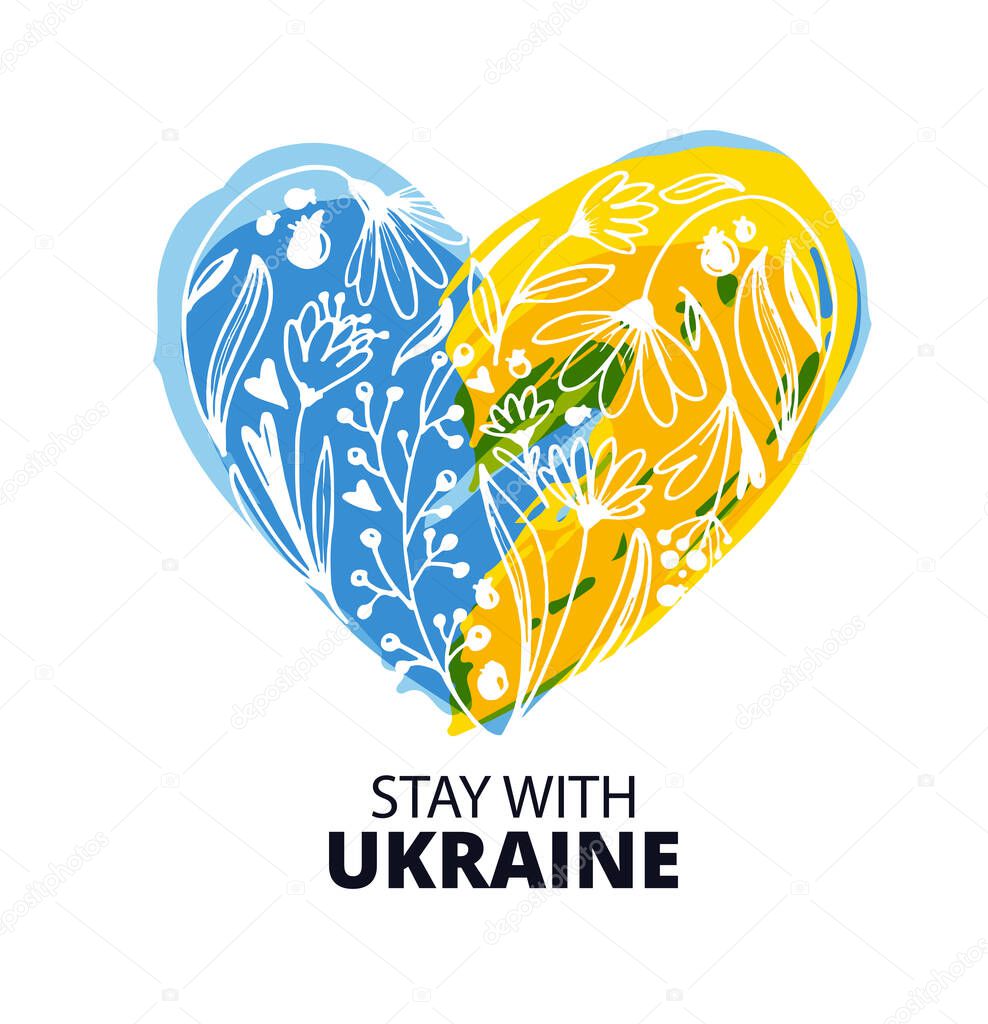 Support Ukraine! Glory of Ukraine! Ukrainian flag with a Pray for Ukraine concept icon set