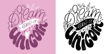 Lettering postcard about life. Motivation hand drawm doodle poster.