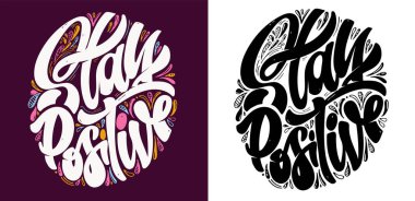 Hayat hakkında kartpostal yollamak. Motivasyon el karalama posteri.