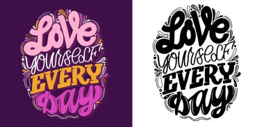 Hayat hakkında kartpostal yollamak. Motivasyon el karalama posteri.