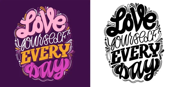 Hayat hakkında kartpostal yollamak. Motivasyon el karalama posteri.