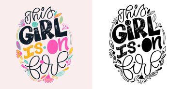 Motivasyon el çizimi kartpostallar. Harf etiketi, tişört tasarımı.