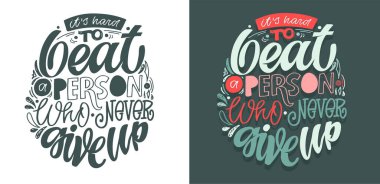 Motivasyon el karalama kartpostalları. Poster sanatı. Tişört tasarımı, afiş şablonu.