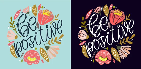 Inspitarion Mano Disegnato Doodle Lettering Cartolina Sulla Vita Lettering Art — Vettoriale Stock