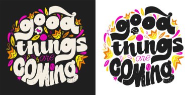 İlham verici bir el, kartpostallar çizmiş. Harfli resim posteri, tişört tasarımı.