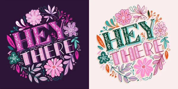 İlham verici bir el, kartpostallar çizmiş. Harfli resim posteri, tişört tasarımı.