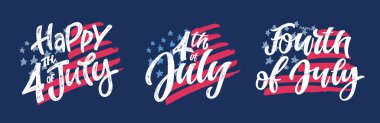 4 Temmuz metni. Bağımsızlık Günü vektör harfleri kartpostal, kart, pankart için tipografi. Kaligrafi kutlaması. Amerikan askeri kuvvetleri tipografi konsepti. Ulusal poster tasarımı