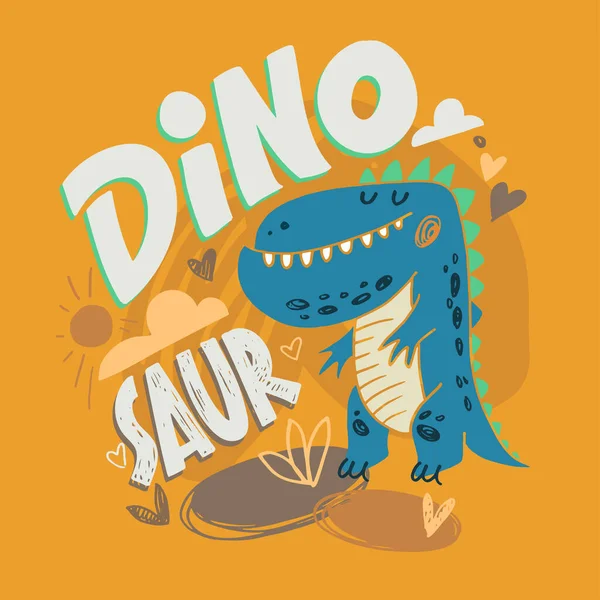 Impresión Dino Dinosaurio Dibujado Mano Doodle Patrón Fondo Plantilla Diseño — Vector de stock