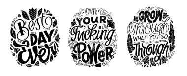 El yazısıyla yazılmış bir kartpostal. Motivasyon tişörtü tasarımı. 