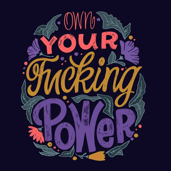 Lettering Hand Drawn Phrase Postcard Lettering Motivation Shirt Design — 스톡 벡터