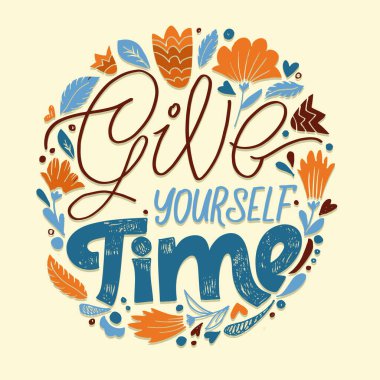 Hoş harfli motivasyon cümlesi kartpostalı. Tişört tasarımı için harf sanatı.