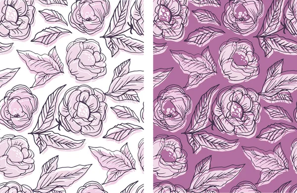Wonderful Hand Drawn Doodle Floral Pattern Background Flower Bar Template — Wektor stockowy