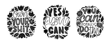Cute hand drawn doodle lettering motivation phrase postcard. Lettering art banner, t-shirt design. 