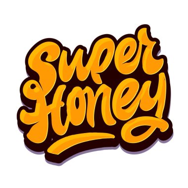 Cute hand drawn lettering label art. Lettering for postcard, banner, t-shirt design template.