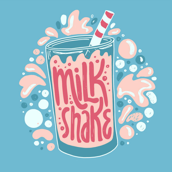 Cute hand drawn lettering label art. Lettering for postcard, banner, t-shirt design template.