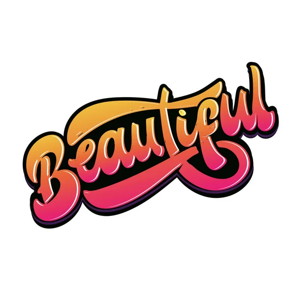 Cute hand drawn lettering label art. Lettering for postcard, banner, t-shirt design template.