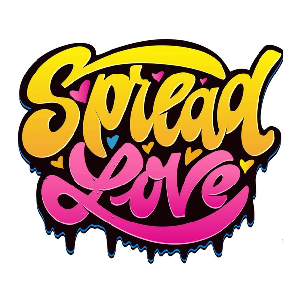 Spread Love Cute Trendy Hand Drawn Doodle Lettering Shirt Design — Stock Vector