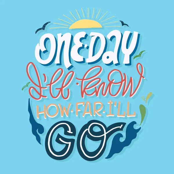 Cute Lettering Motivation Phrase Postcard Template Shirt Design — 스톡 벡터