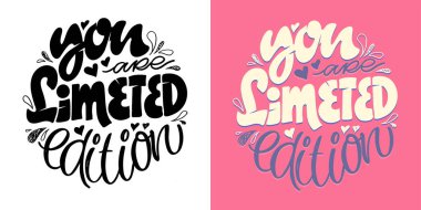 Cute hand drawn doodle lettering motivation postcard. Art lettering poster, t-shirt design. 