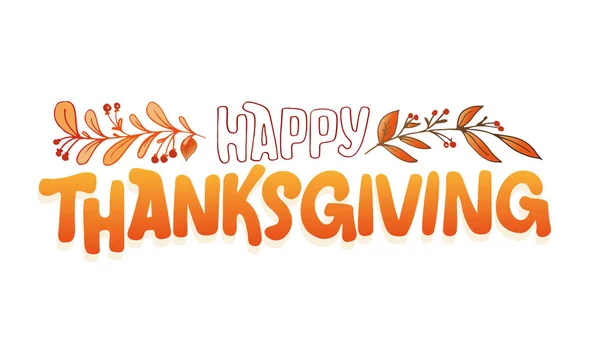 Gelukkige Thanksgiving Dag Dankjewel Herfst Valpatroon Bakland Thanksgiving Belettering Briefkaart — Stockvector