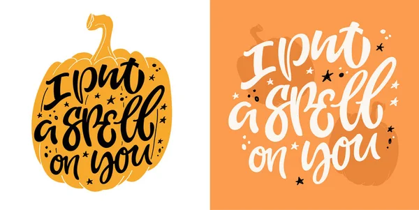 Met Hand Geschetste Letters Happy Halloween Sjabloon Voor Feestbanner Ontwerp — Stockvector
