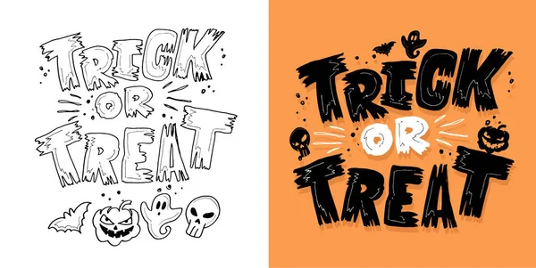 Hand Sketched Lettering Happy Halloween Template Party Banner Design Print — Stock Vector
