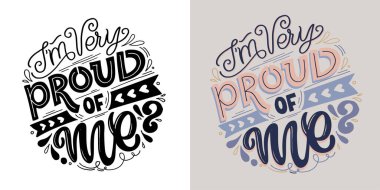 El yazısı sloganı. Blog, poster ve baskı tasarımı için komik bir alıntı. Modern hat metni. 