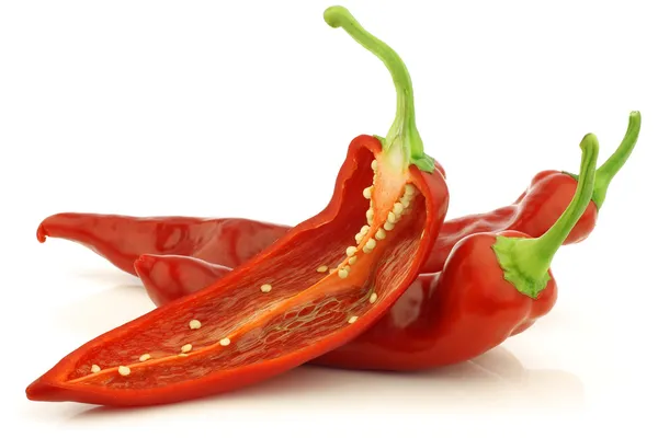 Frisch geschnittene rote Paprika — Stockfoto