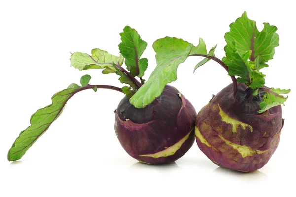 Frischer roter Kohlrabi (brassica oleracea)) — Stockfoto