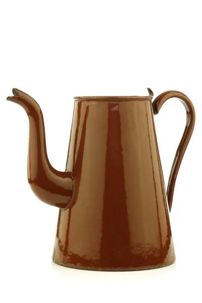 Antik brun emalj coffee pot — Stockfoto