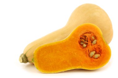 şişe şeklinde butternut kabak ve bir kesim