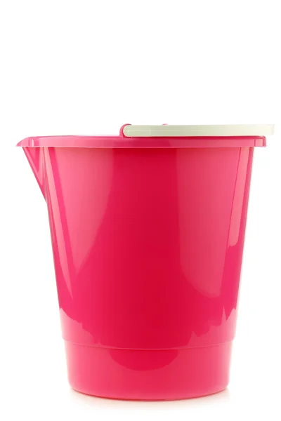 Pink blue plastic household bucket — Stock Photo, Image