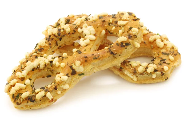 Freshly baked cheese pretzels — Stock Photo, Image