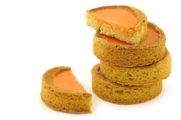 Gestapelte traditionelle holländische orange glasierte Kuchen — Stockfoto